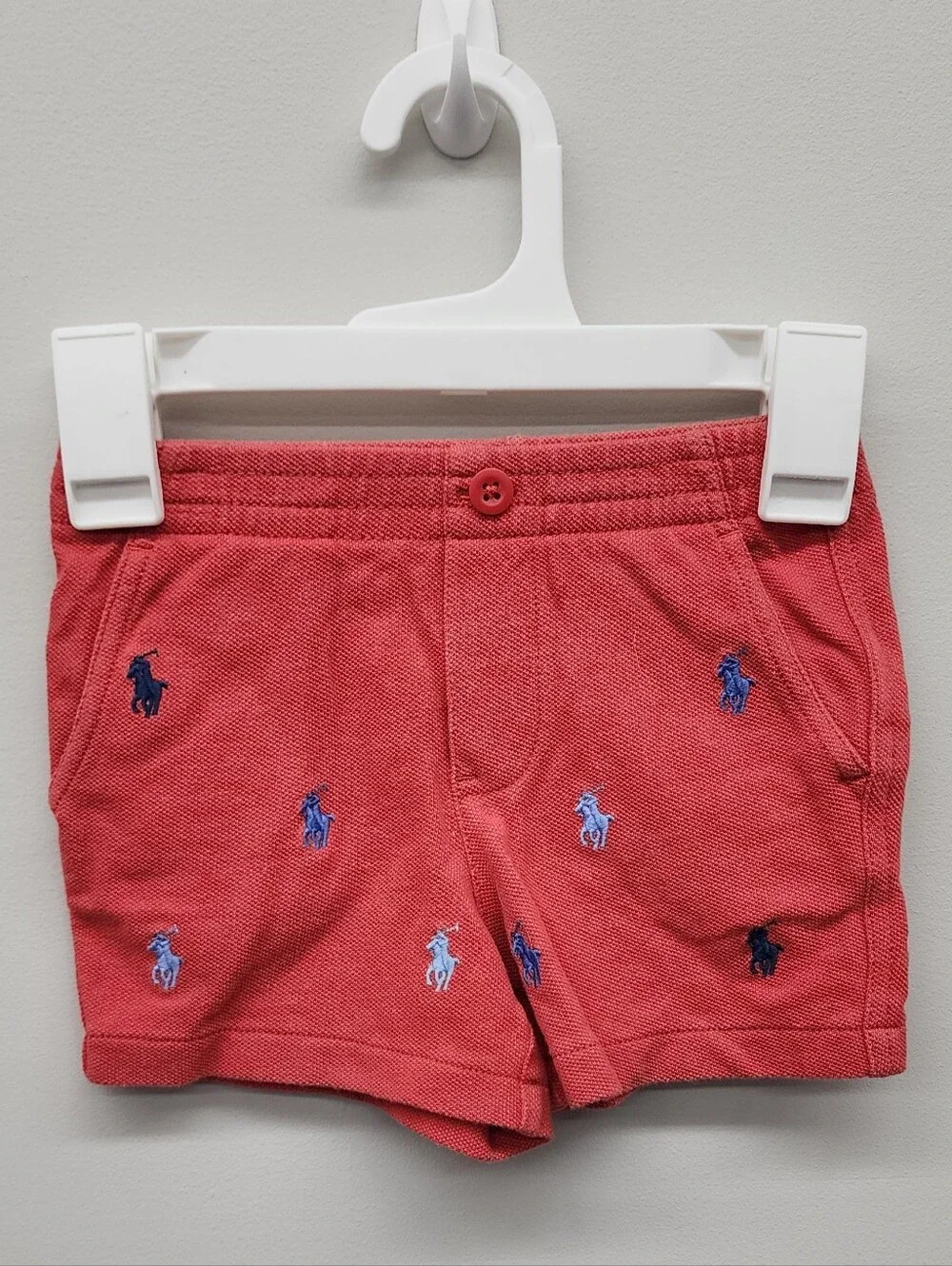 Ralph Lauren Baby Boys Red Polo Pony Embroidered Shorts Size 9M